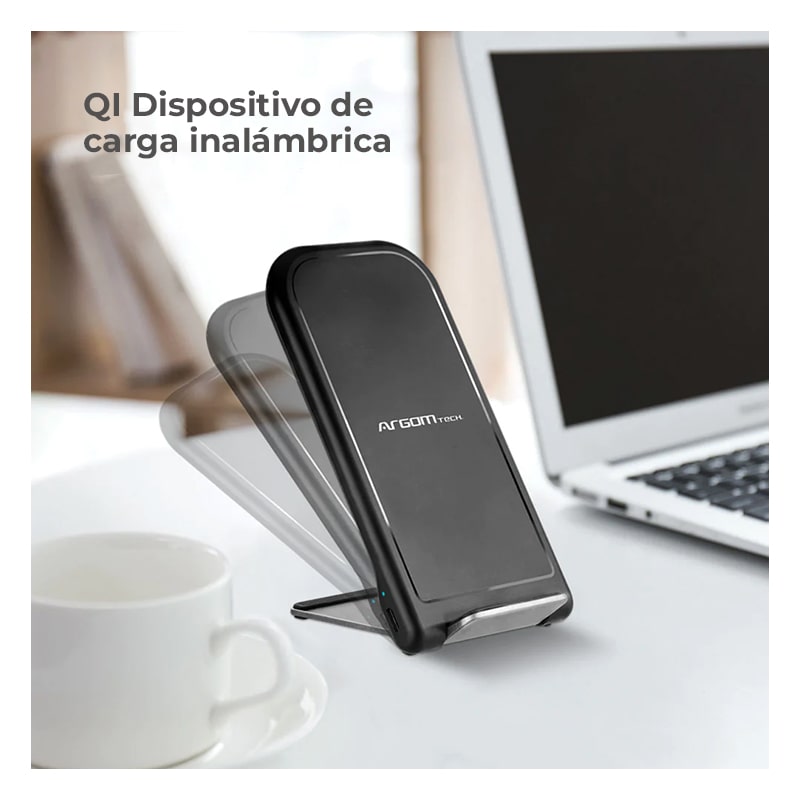 Cargador Inalámbrico Argom QI Fast Charge Plegable 10W Negro