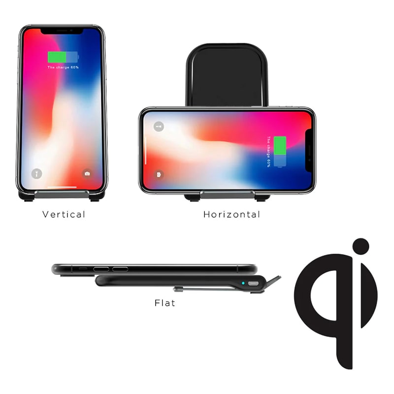Cargador Inalámbrico Argom QI Fast Charge Plegable 10W Negro