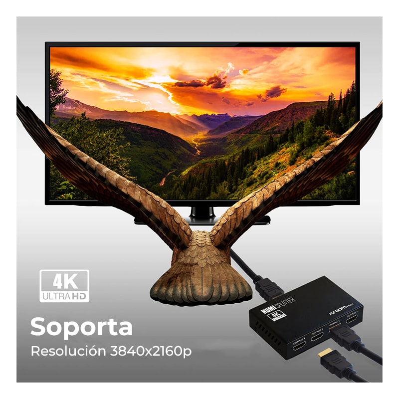 Splitter Argom AV-5114 4K(3840x2160) 4 Puertos HDMI