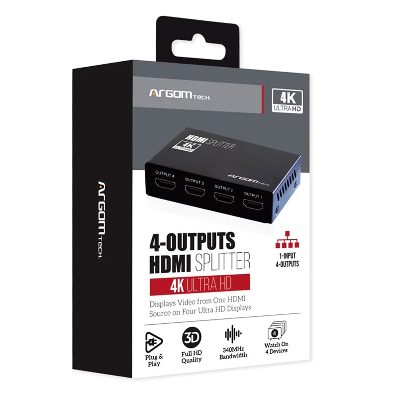 Splitter Argom AV-5114 4K(3840x2160) 4 Puertos HDMI