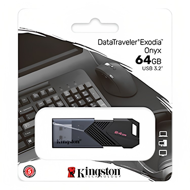 Memoria USB Kingston 64GB DataTraveler Exodia Onyx Negro