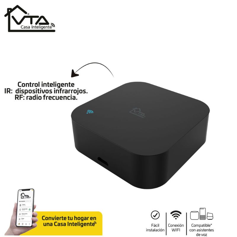 Control de Dispositivos VTA Infrarrojo Wi-Fi Negro