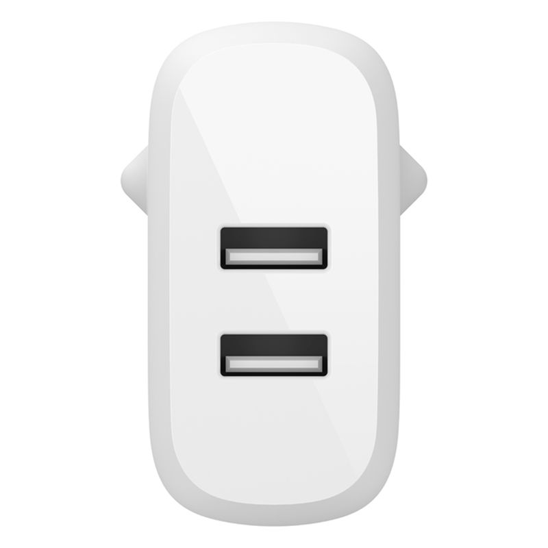 Cargador de Pared Belkin BoostCharge Dual USB-A 24W​​ Blanco