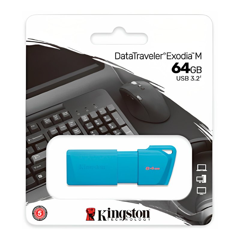 Memoria USB Kingston 64GB DTXM Exodia M Azul Aqua