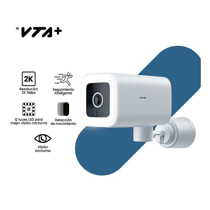 Camara para Exterior VTA+ Con Rotación de 180º 2K Smart Home Wifi