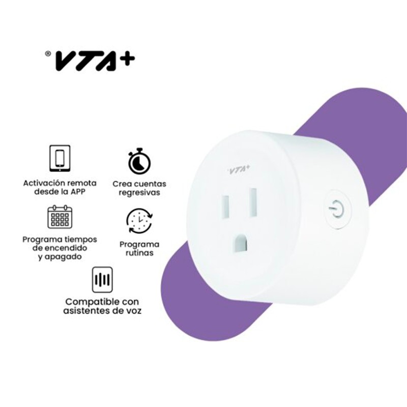 Tomacorriente Inteligente VTA+ Programable 1 Salida Smart Home Wi-Fi