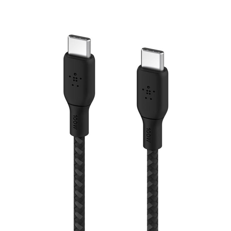 Cable USB-C a USB-C Belkin BoostCharge 2 Metro Trenzado Negro