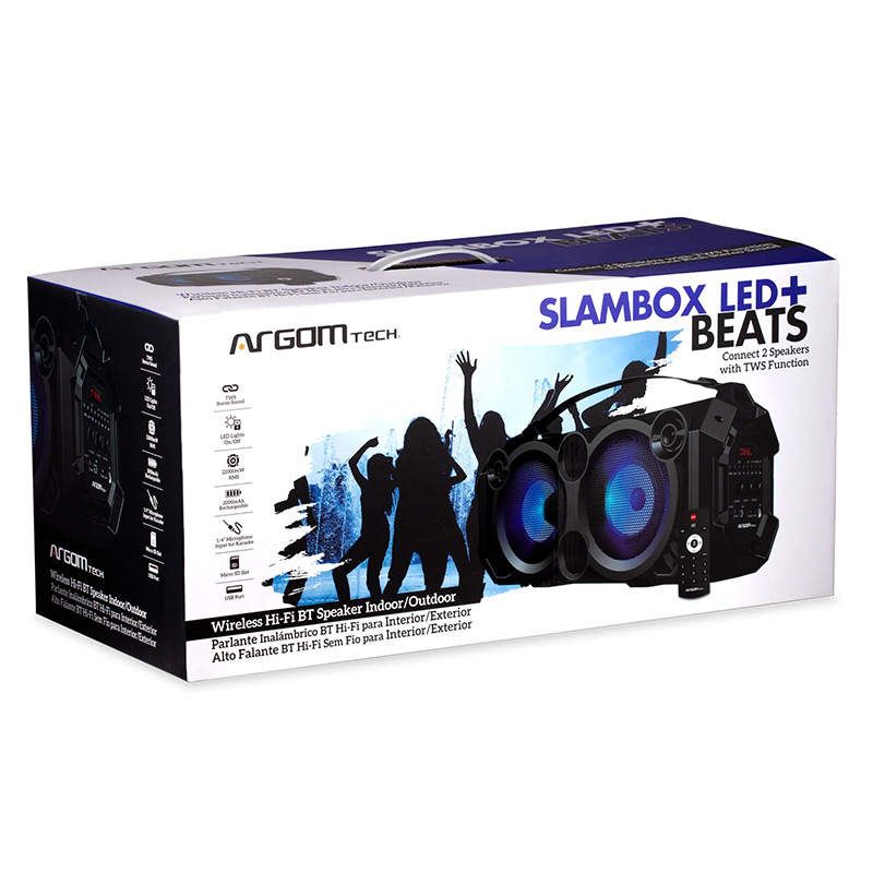 Bocina Argom SlamBox Bluetooth Inalámbrico 22W Negro