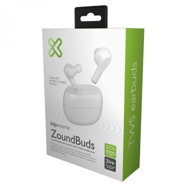 Audífonos Bluetooth Smart Touch Klip Xtreme ZoundBuds In-ear con Micrófono Blanco