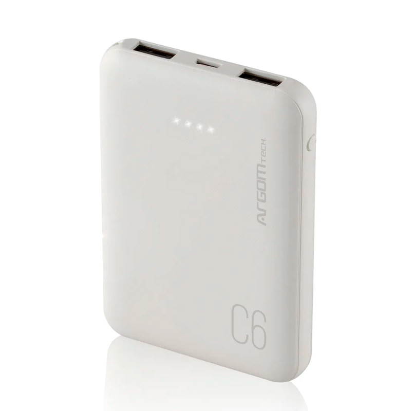 PowerBank Argom C6 6000mAh USB Blanco