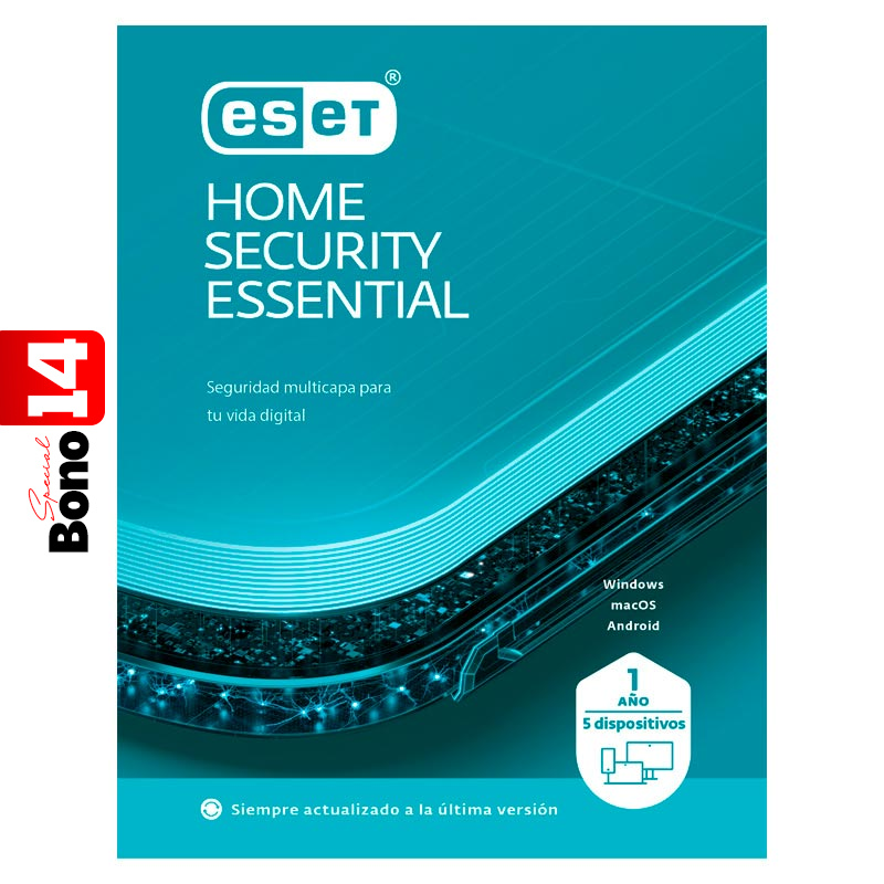 Licencia ESET Home Security Essential 5 dispositivos 1 Año ESD ***FISICA***