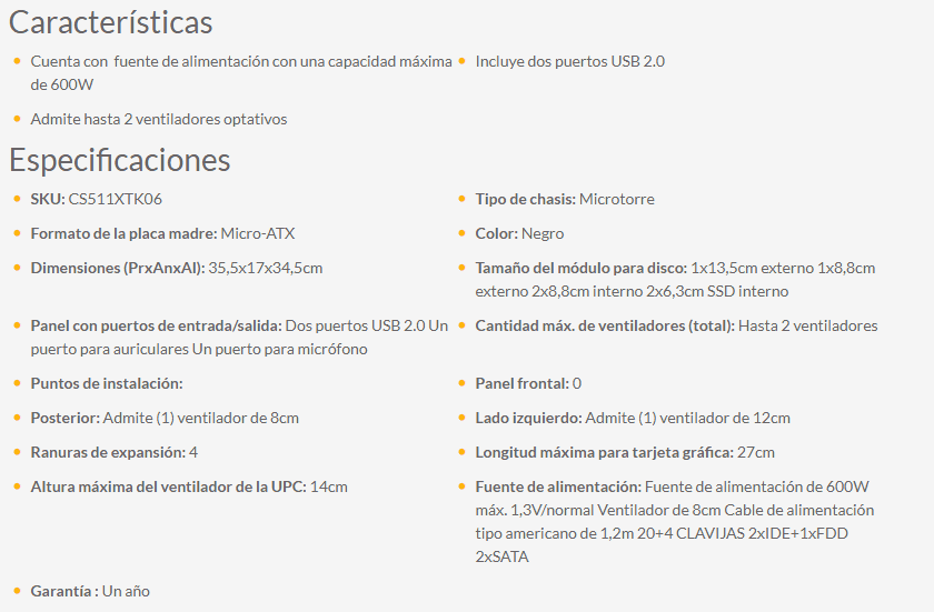 especificaciones-xtq100 Especs