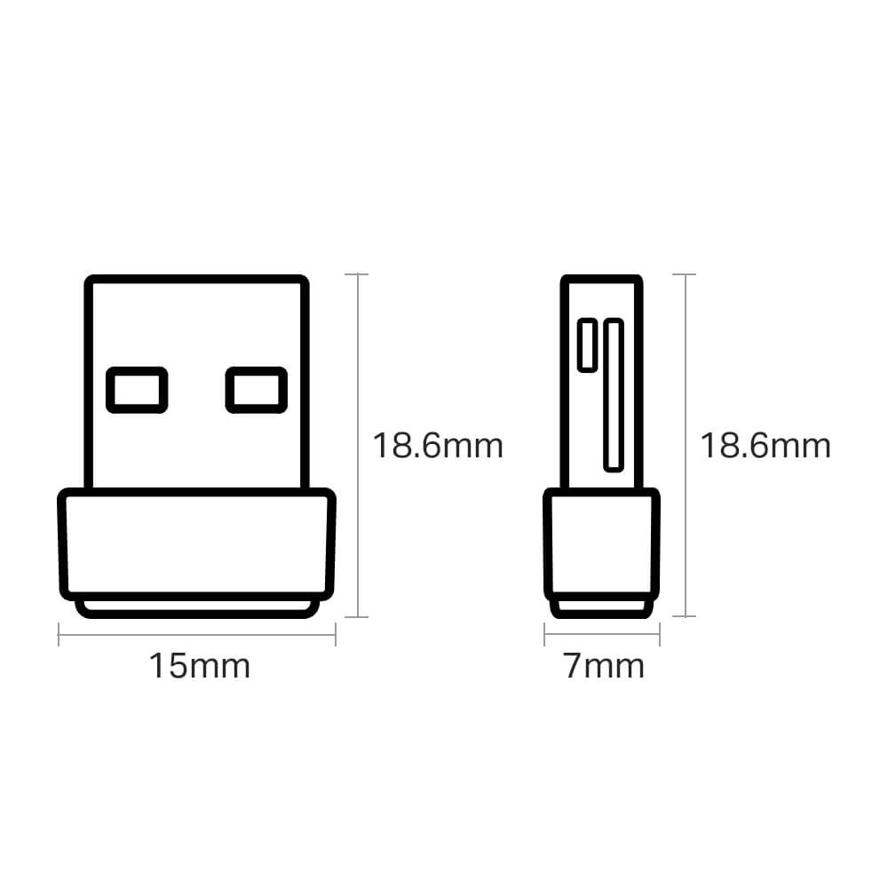 Adaptador de Red USB a Wi-Fi TP-Link Archer T2U Nano AC600 Doble Banda 200-433Mbps