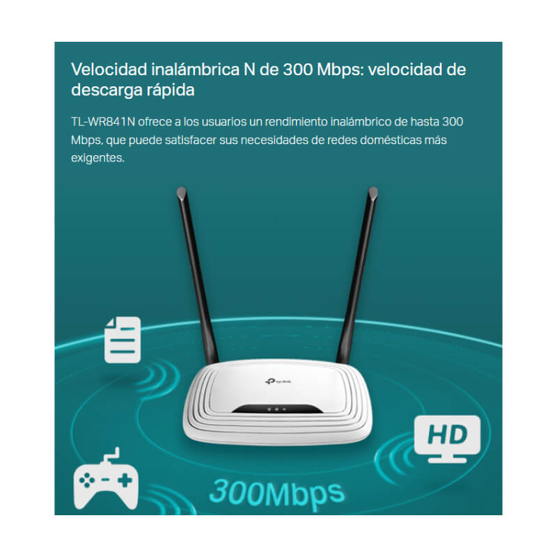 Router TP-Link TL-WR841N 300Mbps 4 Puertos 2.4 Ghz Doble Antena