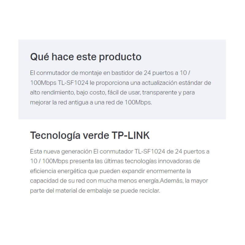 Switch TP-Link TL-SF1024 V9.0 24 Puertos 10/100Mbps para Rack