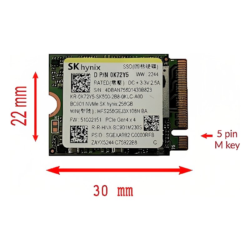 Unidad SSD M.2 2230 256GB SKHynix NVMe con Bracket Open Box