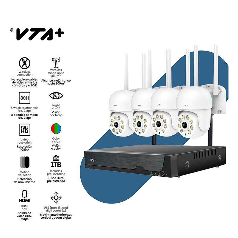 Sistema de Video Seguridad VTA+ Quaric Motion Cam System 4 Cámaras