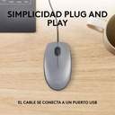 Mouse Alámbrico Logitech M110 Silent Gris