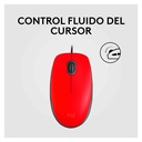 Mouse Alámbrico Logitech M110 Silent Rojo