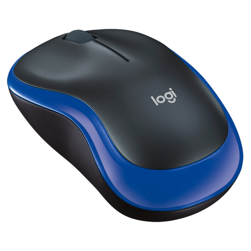 Mouse Inalámbrico Logitech M185 1000DPI Negro Con Azul