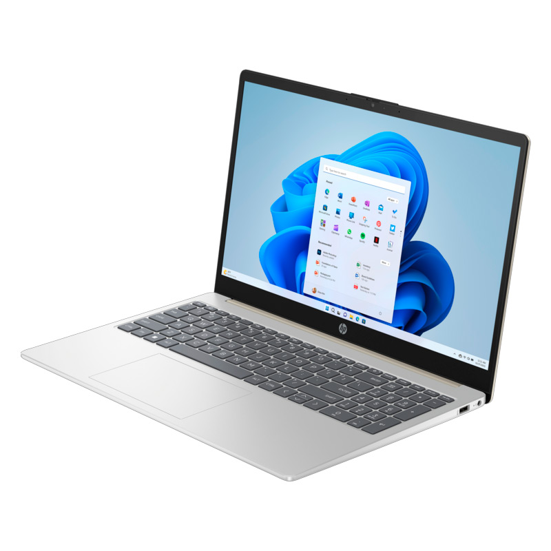 Laptop HP 15-fc0043la 15.6"  AMD Ryzen 3 7320U 8GB RAM 512 SSD Dorado W11 Home Teclado Español