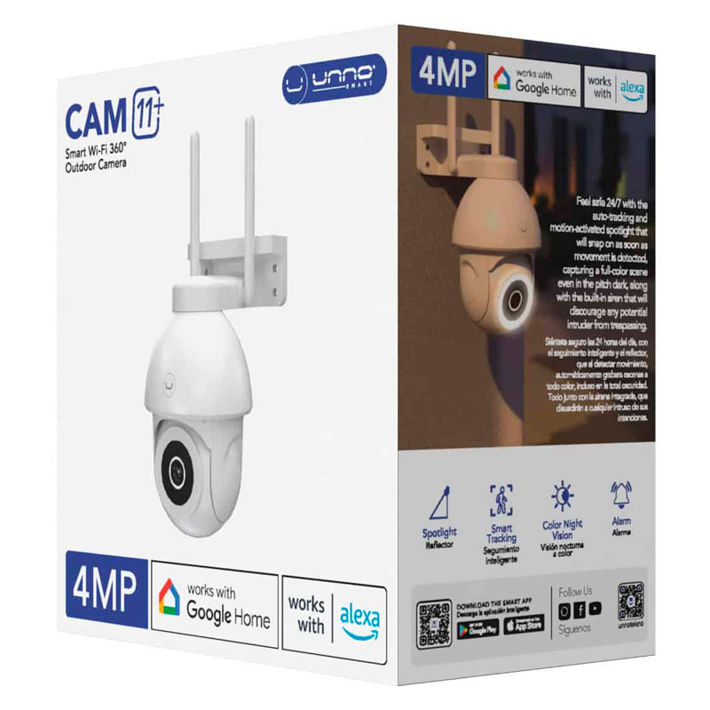 Cámara de Seguridad UNNO TEKNO CAM 11+ Smart Home Wi-Fi para Exteriores 4MP