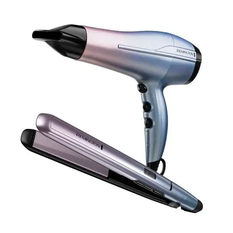 Combo Remington Plancha + Secadora Mineral Glow