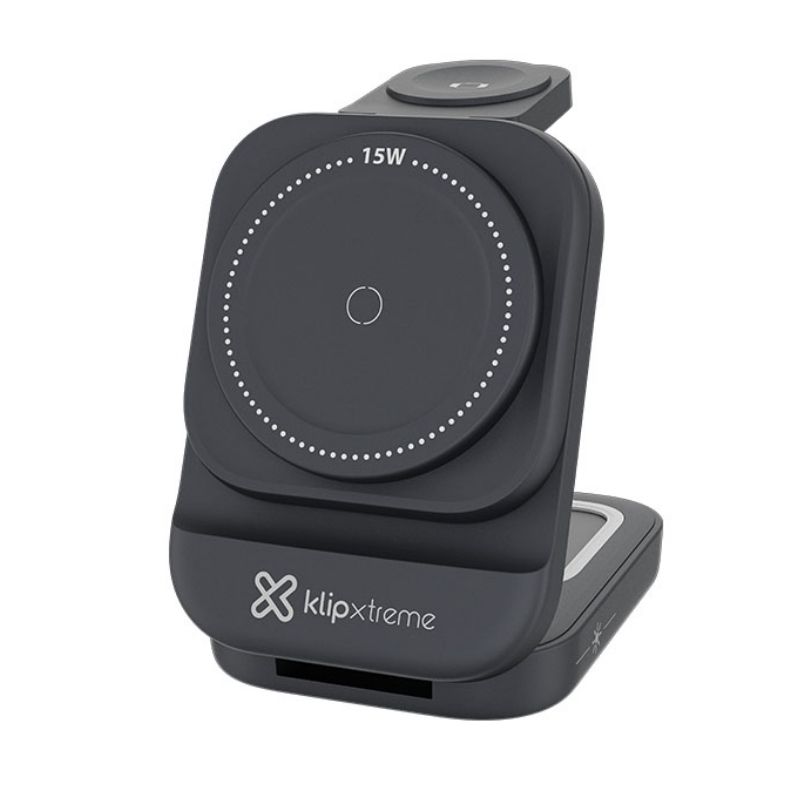 Estación de Carga Inalámbrica 3 en 1 Klip Xtreme PowerDesk Lite Negro