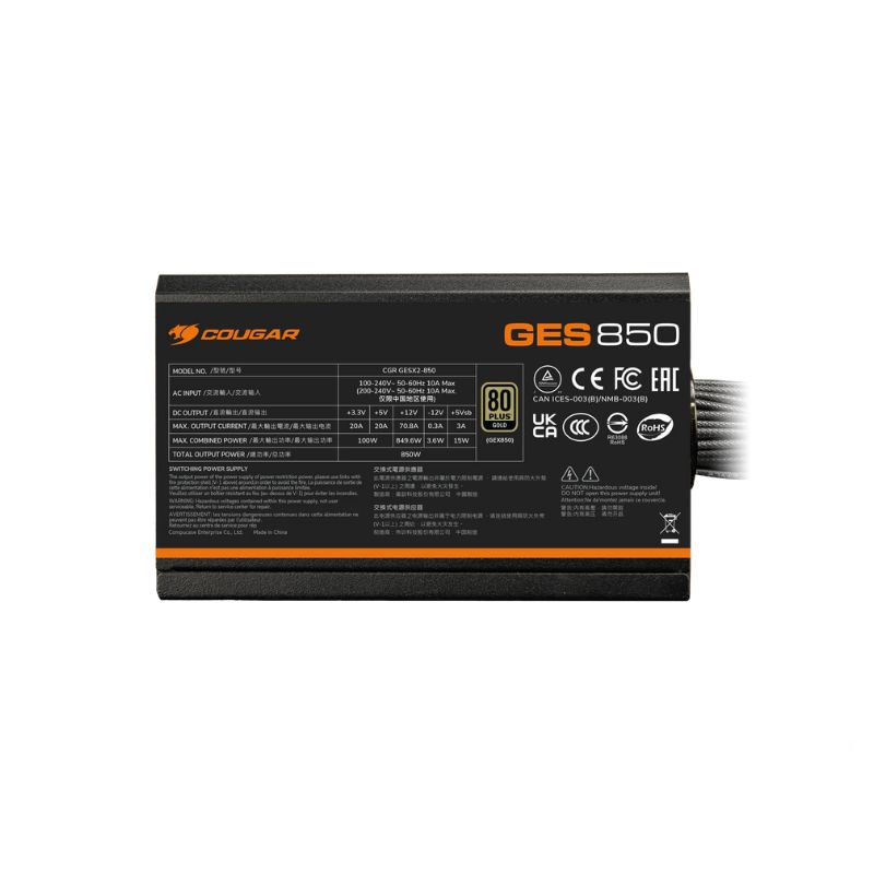 Fuente de poder 750W Cougar GES 80 PLUS Gold