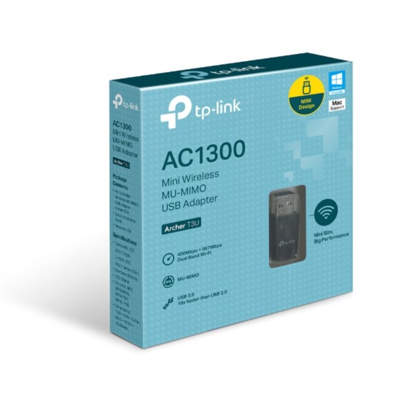 Adaptador de Red USB a Wi-Fi TP-Link Archer T3U Mini Doble Banda AC1300 867 Mbps