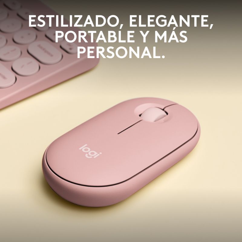Mouse Inalámbrico Bluetooth Logitech Pebble 2 M350s Óptico 4000DPI Rosado