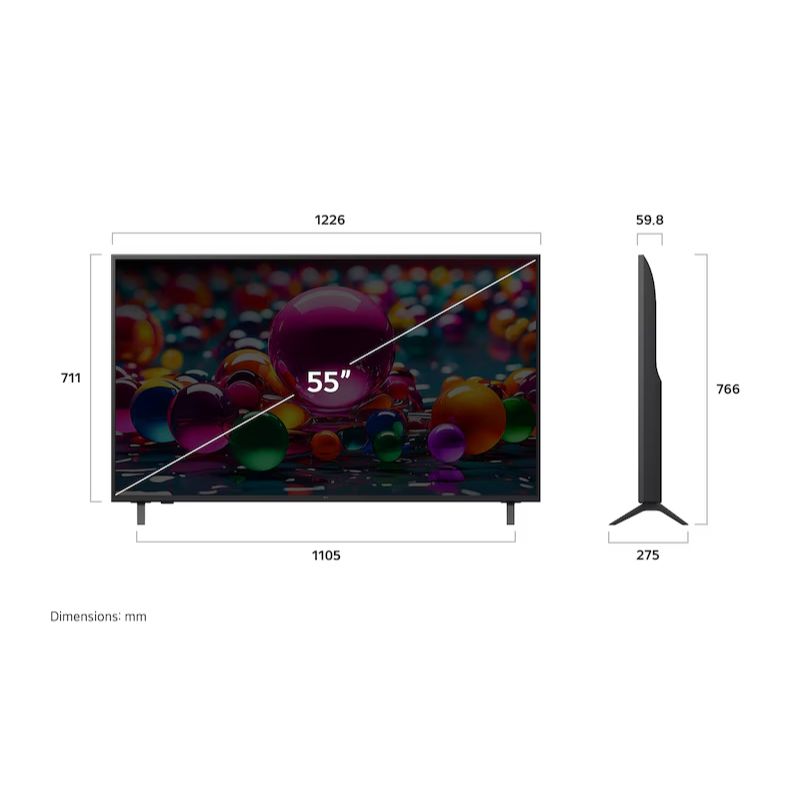 Televisor 55" LG UHD 4K Smart TV ThinQ AI
