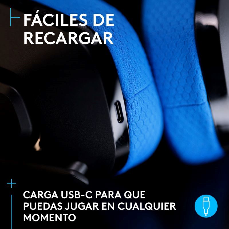 Audífonos Tipo Headset Logitech G535 Inalámbricos PC/PS Negro Azul