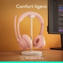 Audífonos Tipo Headset Logitech Zone 300 Inalámbricos con Micrófono Rosa