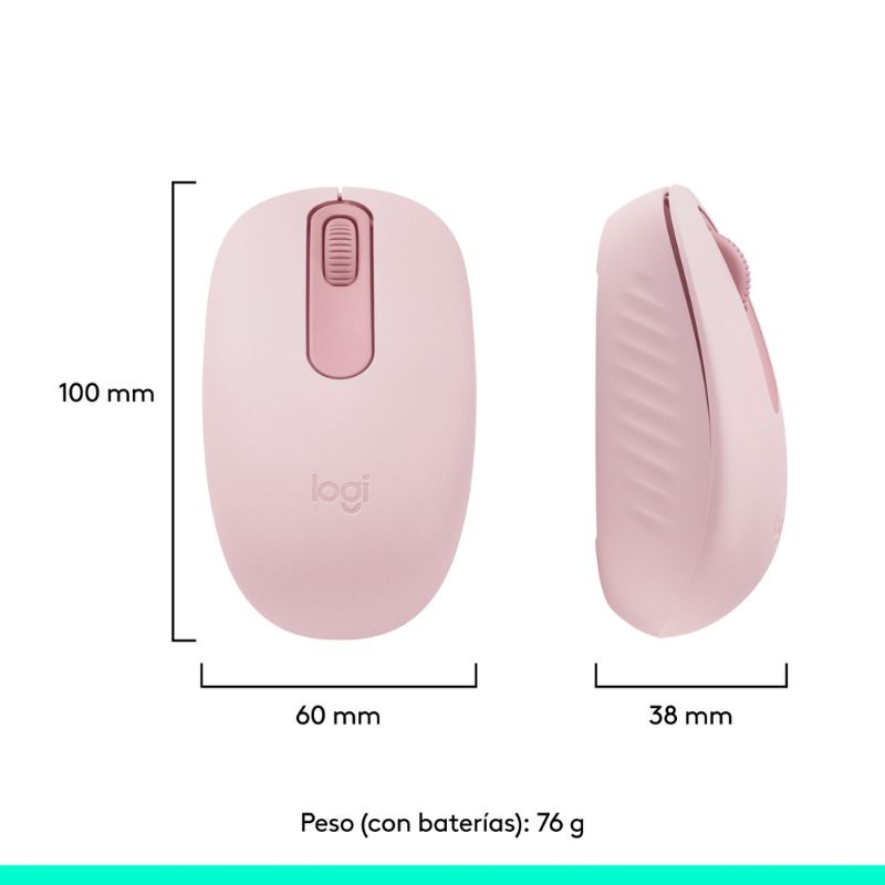Mouse Inalámbrico Bluetooth Logitech Óptico M196 1000DPI Rosa