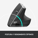 Mouse Inalámbrico Logitech MX Vertical Óptico 4000DPI Negro