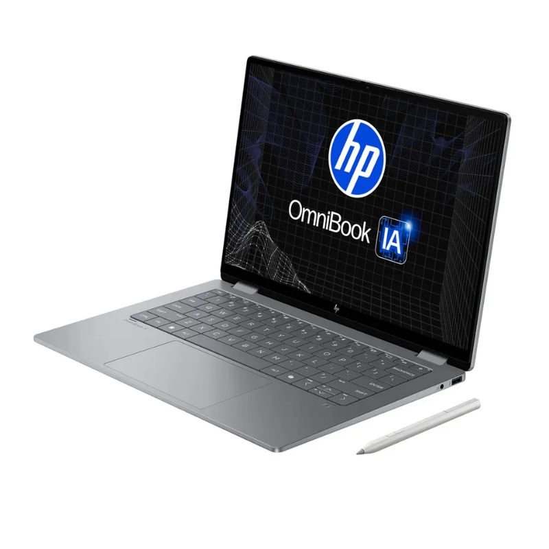 Laptop HP OmniBook 14-fk0074la 14" Touchscreen AMD Ryzen AI 7 350 24GB RAM 1TB SSD AMD Radeon W11 Home Plateada Teclado Español