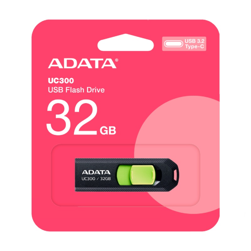 Memoria USB ADATA 32 GB UC300 USB 2.0 Negro con Verde
