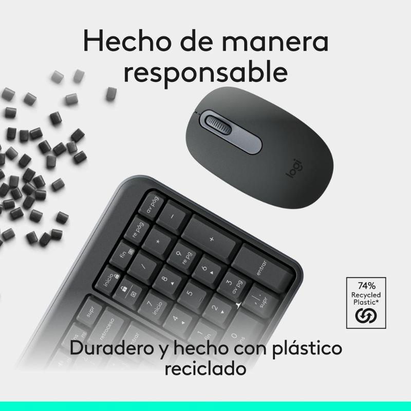 Teclado y Mouse Inalámbrico Logitech MK250 Bluetooth Negro Español 
