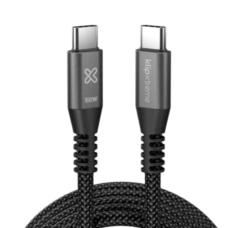 Cable USB-C a USB-C Klip Xtreme KAC-850-6FT 1.8 Metros Negro