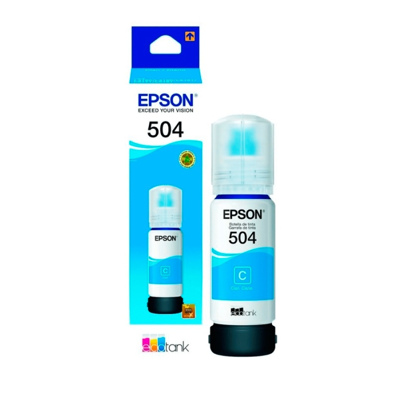 Botella de Tinta Epson T504 Cian 70ml