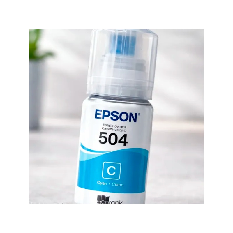Botella de Tinta Epson T504 Cian 70ml
