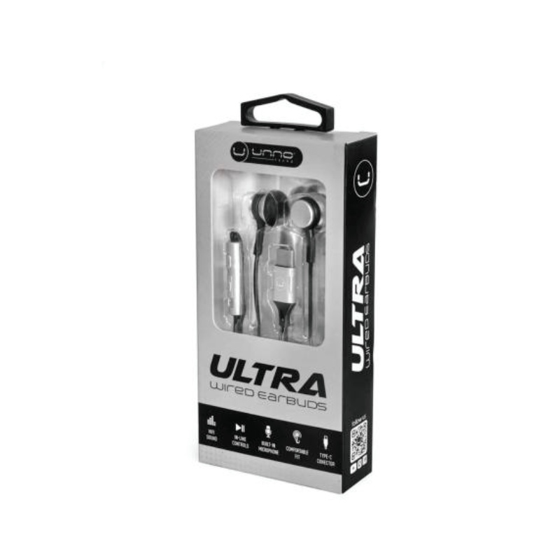 Audífonos Unno Tekno HS7005BK USB-C In-Ear Ultra Negro