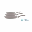 Juego de 3  Sartenes Picca Milán Pietra 3 Piezas Mármol