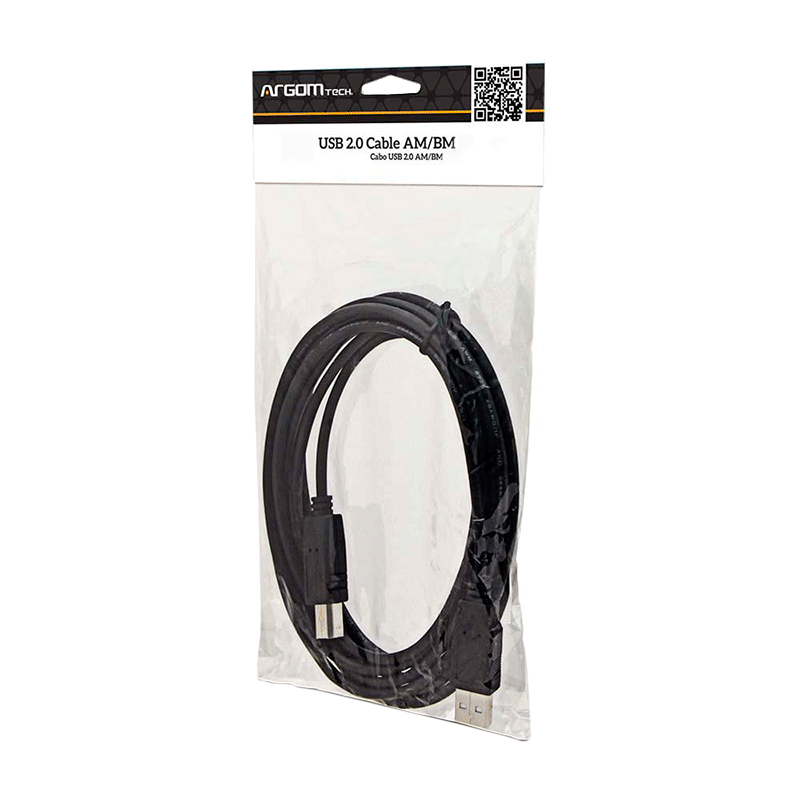 Cable Argom USB para Impresora 1.8Mts  Negro