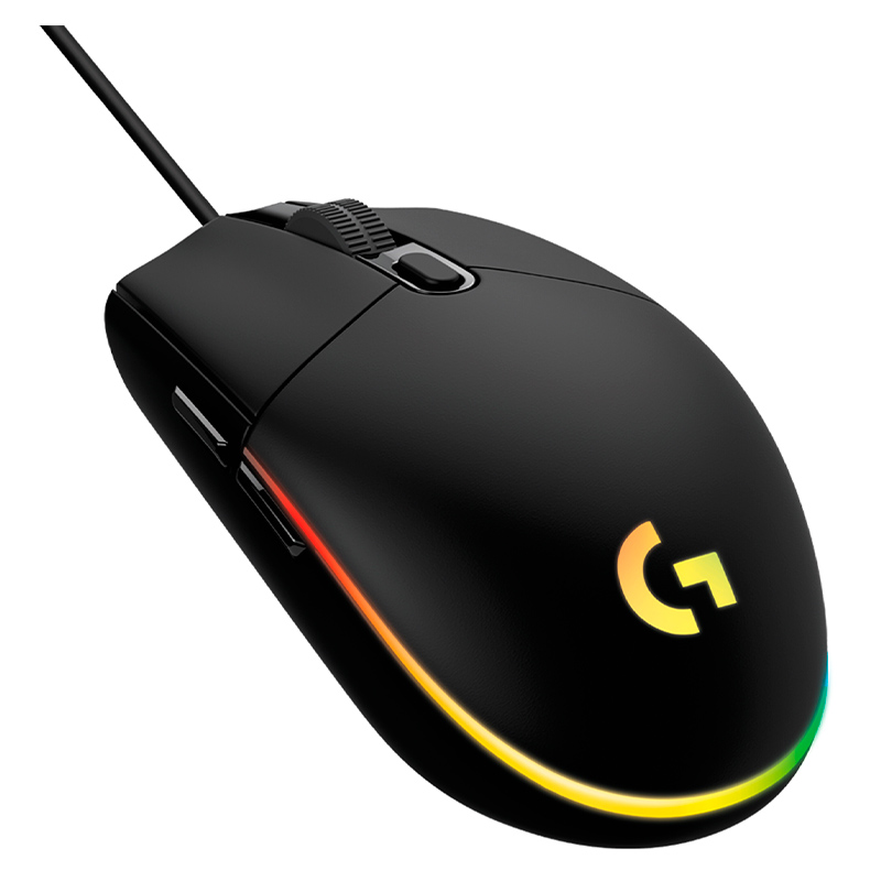 Mouse Gaming Logitech G203 LIGHTSYNC Óptico 8000DPI 6 Botones Negro
