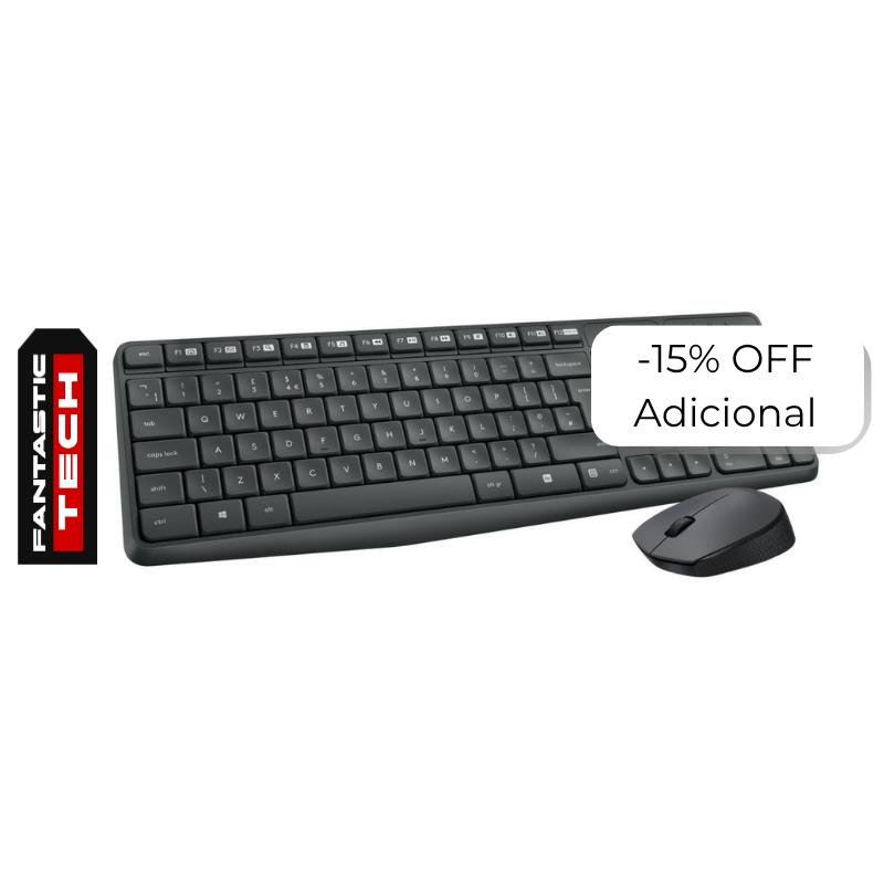 Teclado y mouse Logitech MK235 Inalámbrico USB Negro en español