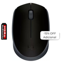 Mouse Inalámbrico Logitech M170 Óptico 1000DPI Negro con Gris