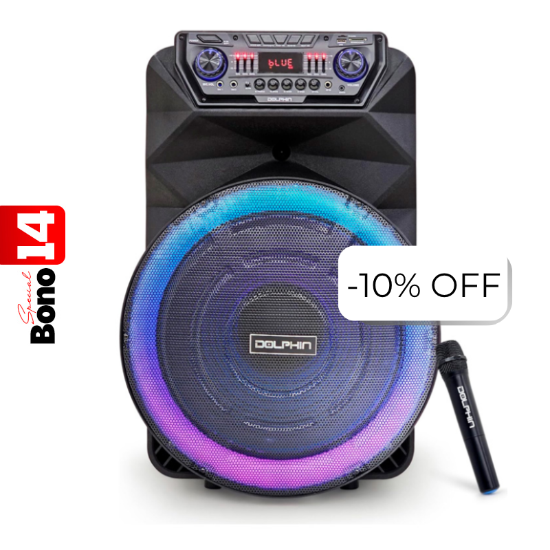 Bocina Dolphin SP-18RBT Party Speaker 18" Bluetooth 4500W Negro