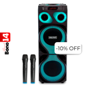 Bocina Dolphin SP-2150RBT X-Bass Dual 12" Bluetooth 120W Negro + 2 Microfonos